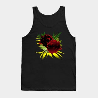 Black Rose Bouquet Tank Top